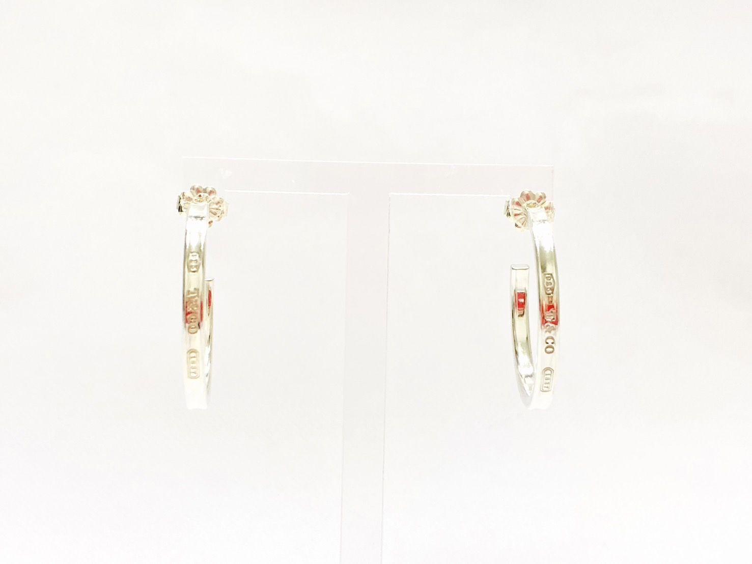 極美品✨ ティファニー ピアス 両耳 1837 フープ AG925 TIFFANY&Co. ティファニー Tiffany&Co.1837 ナロー フープ