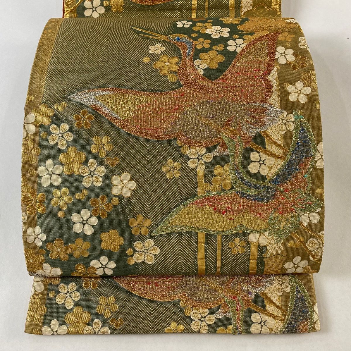 袋帯 秀品 鶴 松竹梅 金糸 箔 金色 六通 正絹 【中古】 - メルカリ