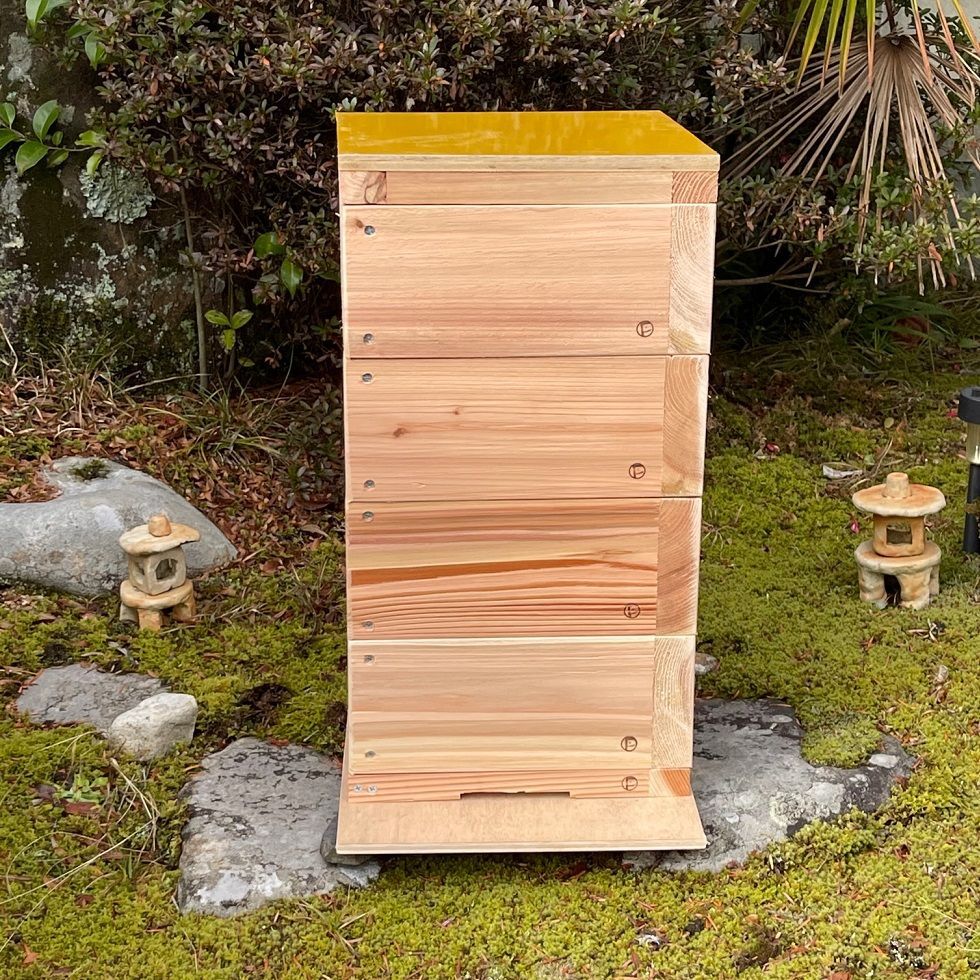 日本みつばち用 飼育箱 重箱式巣箱 待ち箱 4段 セット