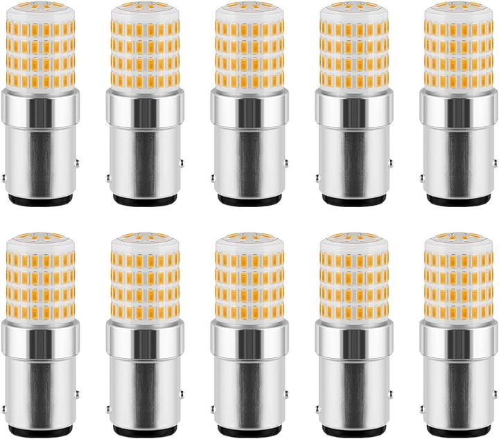 MAKUMINORS 12V 24V LED トラック 車 用品 ウインカー シングル マーカー 球 バルブ BA15S S25 1156 平行ピン 10個( ゴールド)