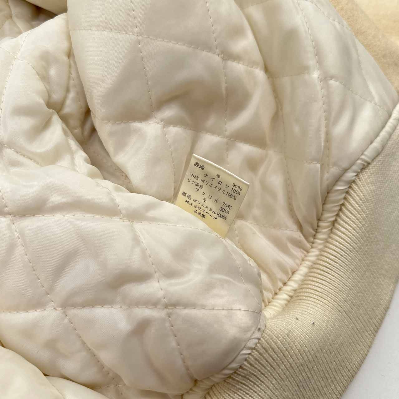 90s vintage SCOOP スクープ メルトンウール スタジャン M/アイボリー 