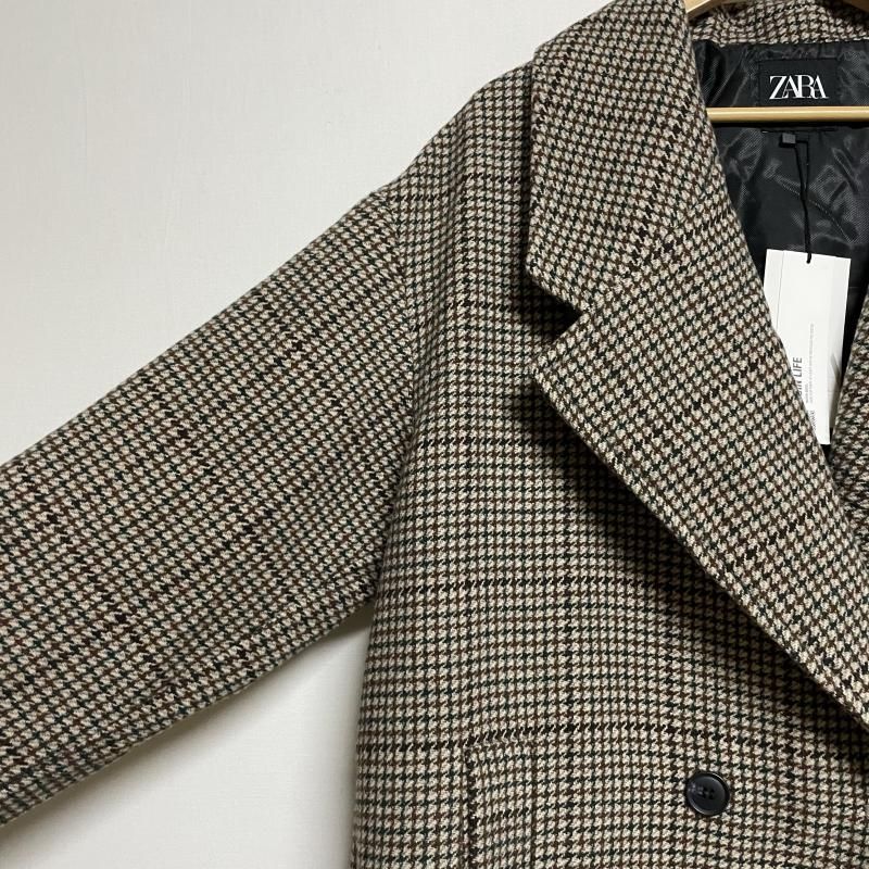 ZARA ザラ コート ZARA チェック柄 ウール オーバーサイズ