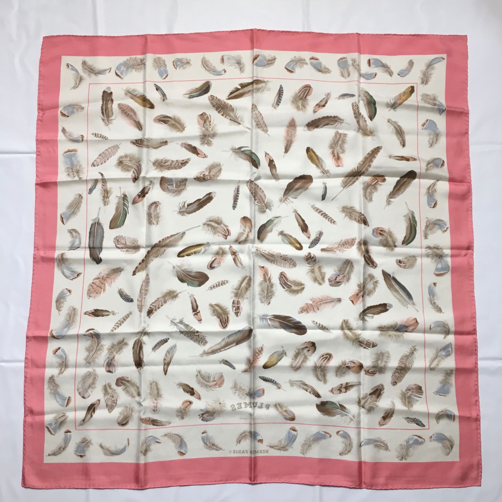 □エルメス□ スカーフ カレ90 シルク ピンク マルチカラー 馬柄