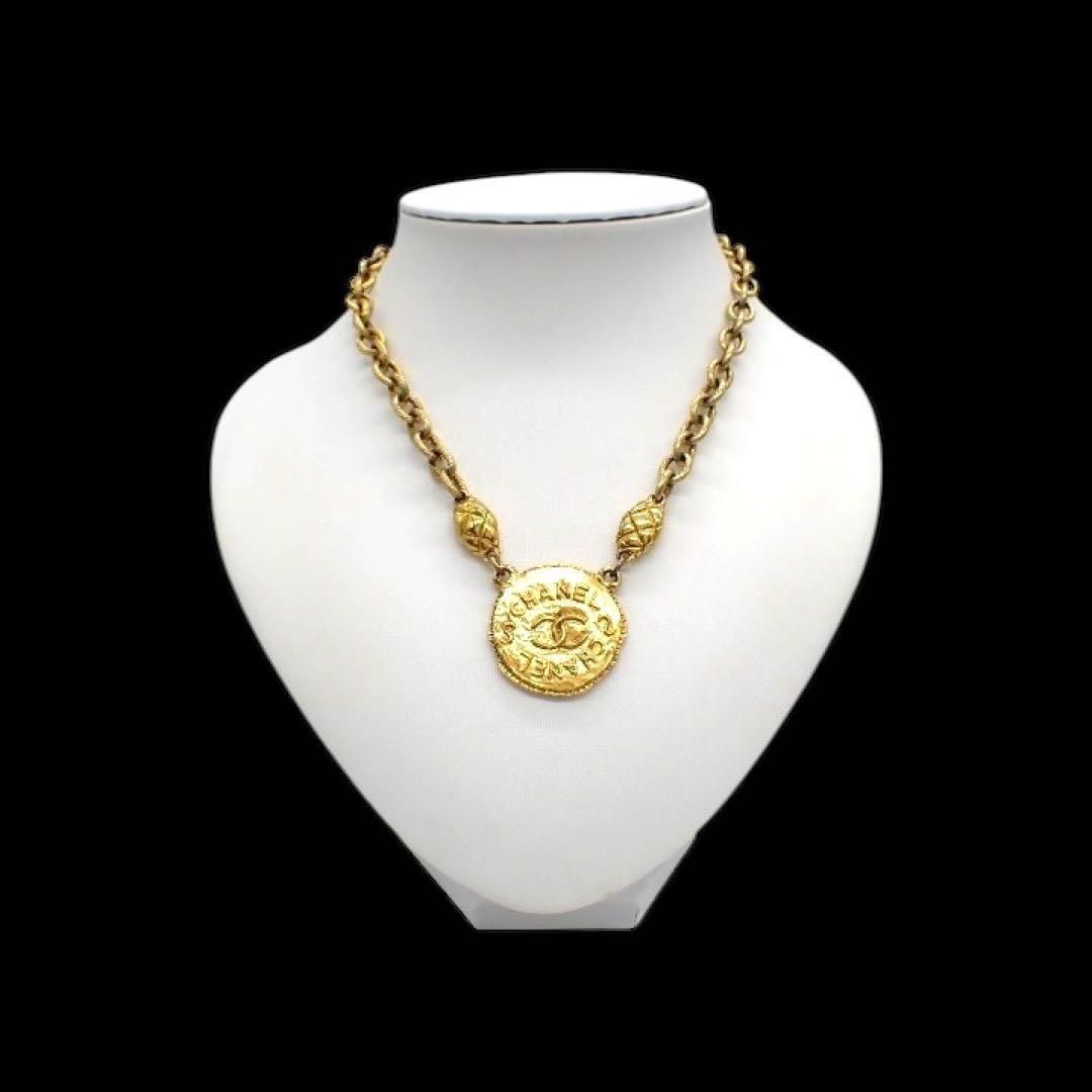 シャネル サークル ココマーク ネックレス ヴィンテージ ゴールド 3759