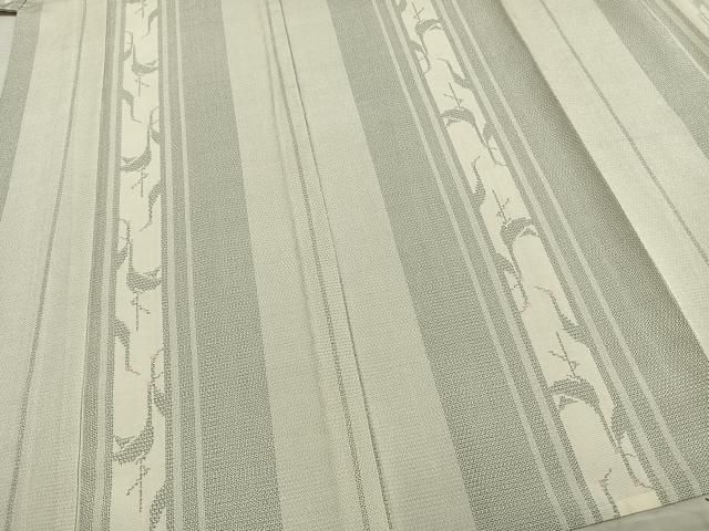 平和屋着物▽塩沢絣 単衣 120亀甲 鳥間道 証紙付き 正絹