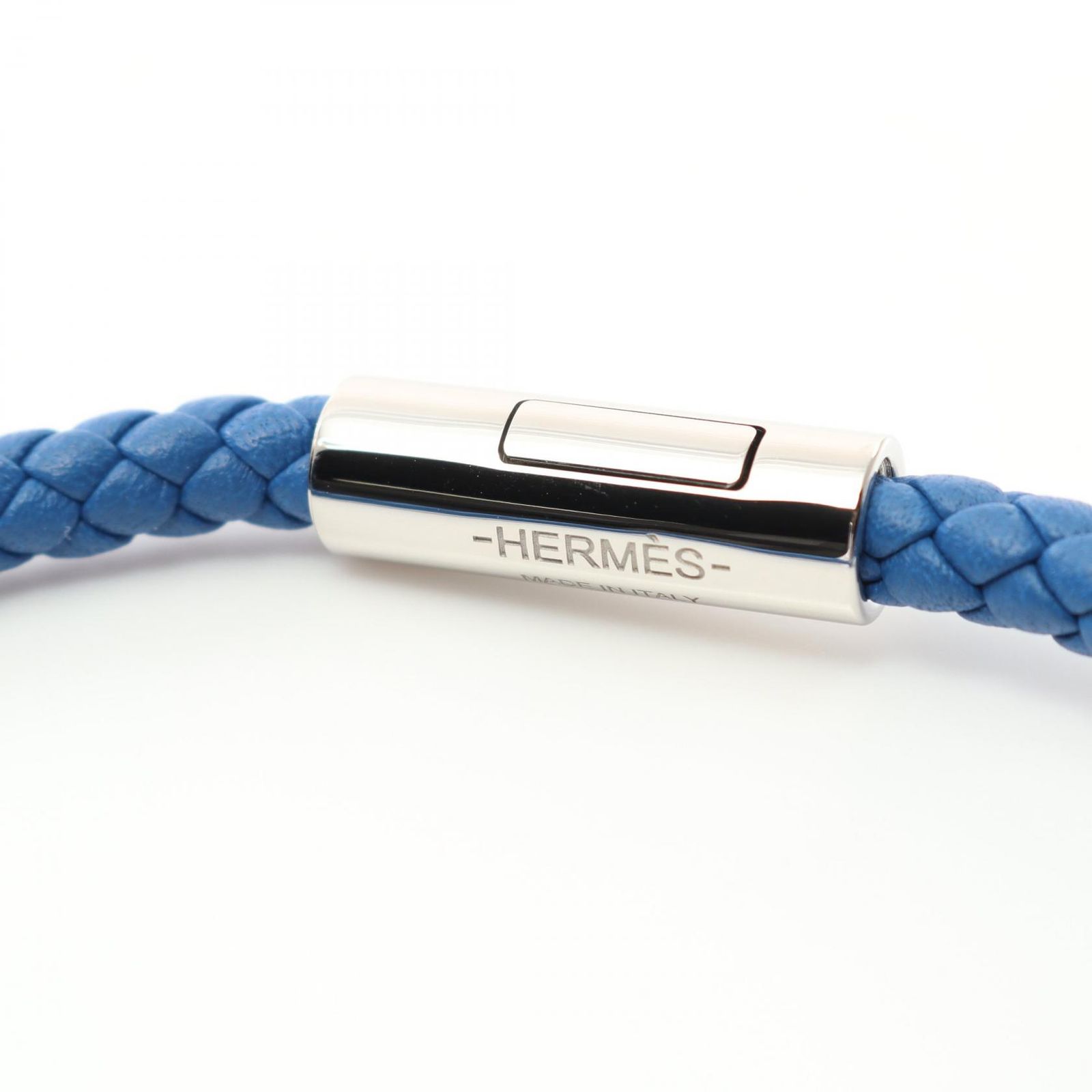 エルメス HERMES ブレスレット ゴリアテ ブルー レザー