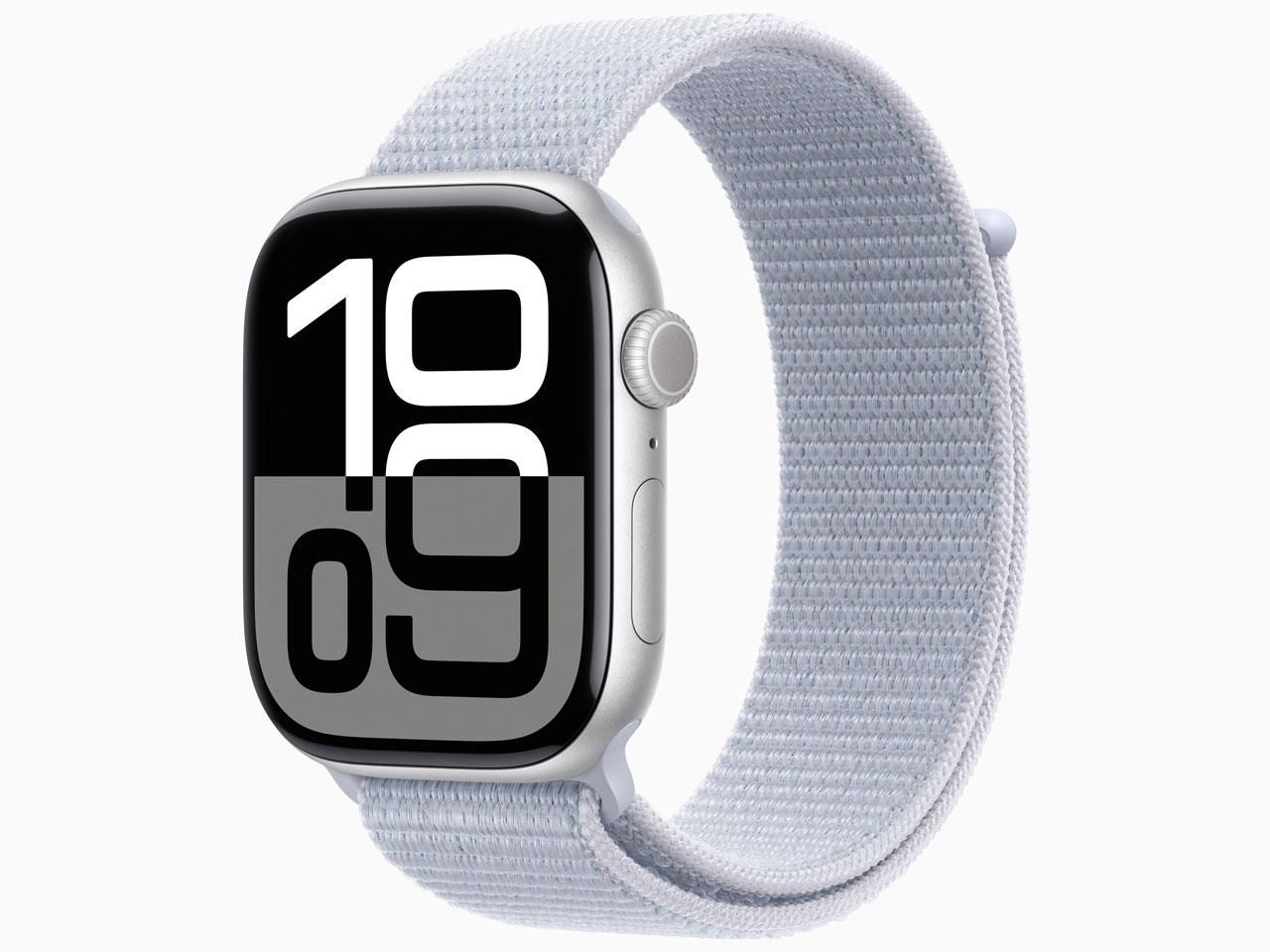 3営業日で発送 APPLE アップル MWWN3JA 24 AW S10 GPS 46シルバーアルミ ブルークラウドループ シルバーアルミニウム MWWN3J A