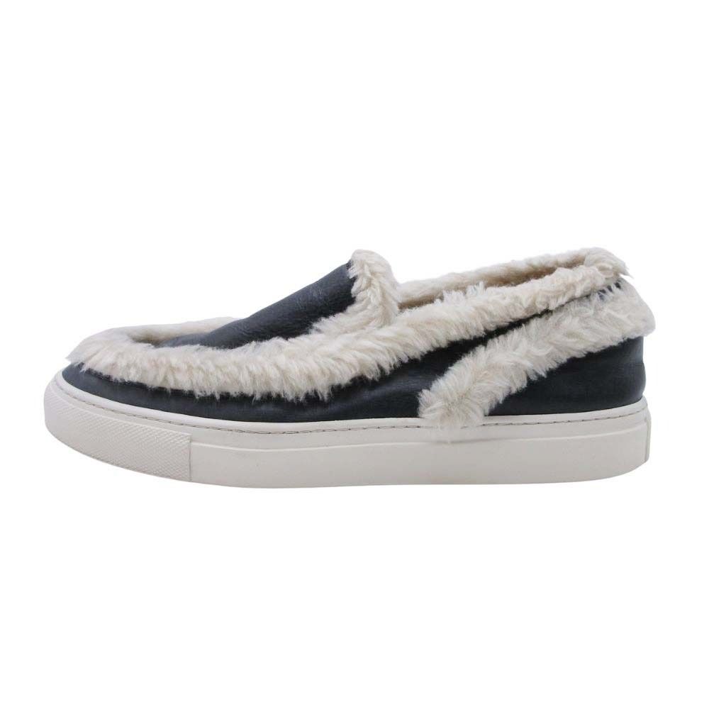 MM6 Maison Margiela エムエムシックス メゾンマルジェラ ボア スリッポン シューズ 靴 38|25.0 黒 ブラック レディース 古着