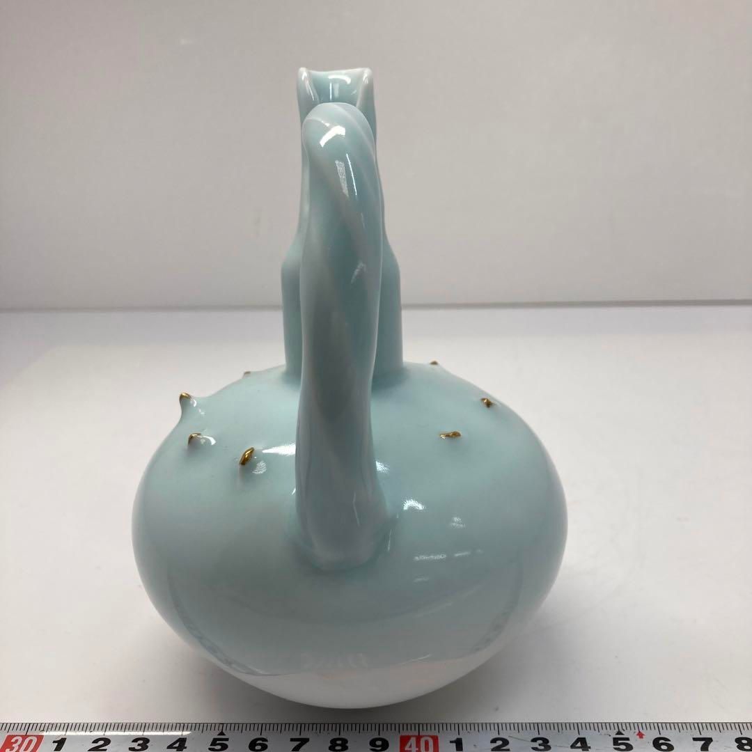 洋 青白金彩酒器 タサオ 高さ約17㎝ 東な6-0530