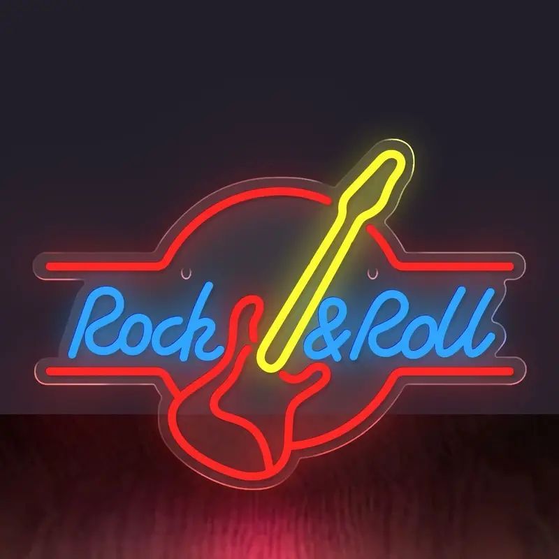 在庫限りエレキ ギター ロック u0026 ロール LED ネオンサイン照明 店舗看板