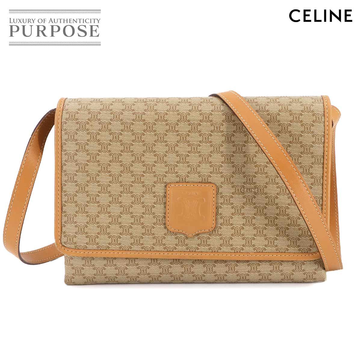 セリーヌ CELINE マカダム柄 ショルダー バッグ PVC レザー