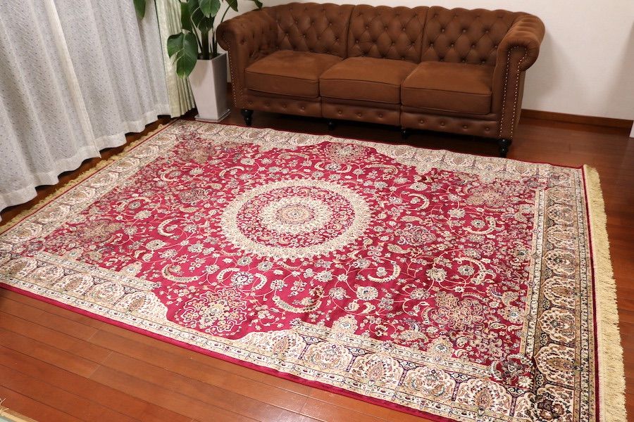 ペルシャ柄絨毯 200×290 新品未使用 6畳 大判ラグ カーペット 訳あり 