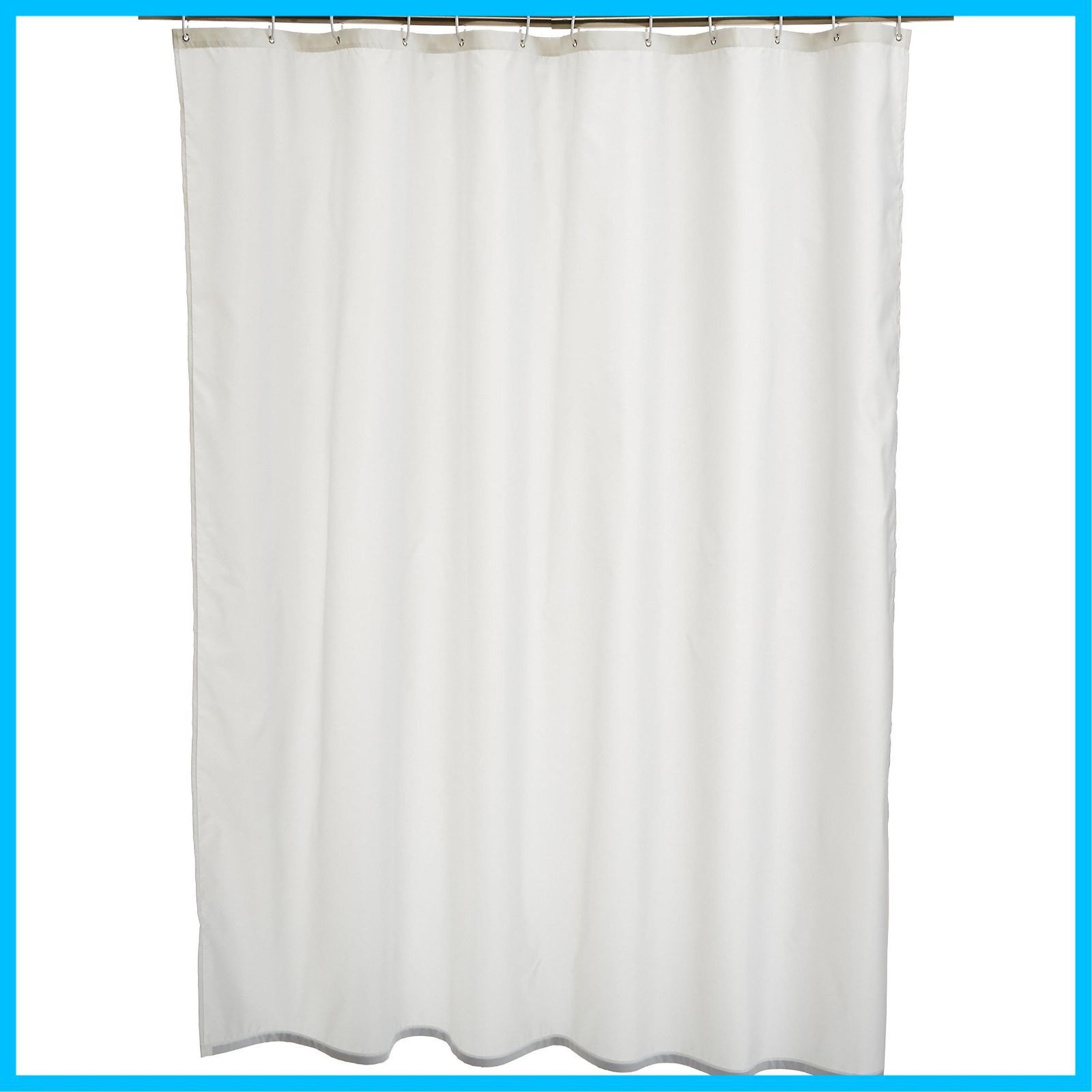 幅183 x cm cm 丈183 フック付き 1枚組 防カビ加工 シャワーカーテン ホワイト ベーシック