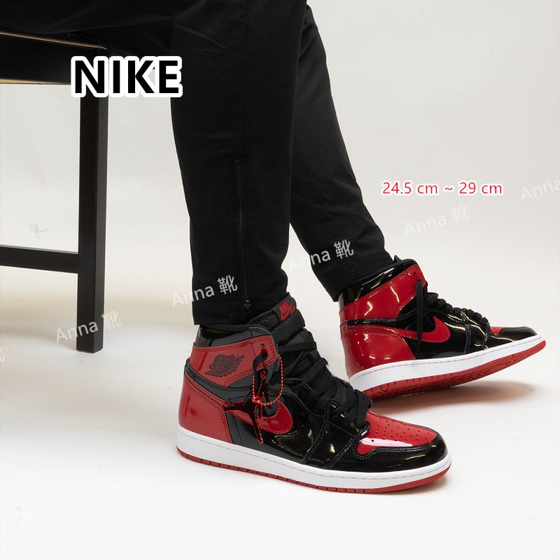 新品 未使用 NIKE AIR JORDAN 1 RETRO HIGH OG Patent Bred ナイキ エアジョーダン1 レトロ パテント  ブレッド ハイカットスニーカー ブラック/レッド 555088-063 男女兼用 - メルカリ