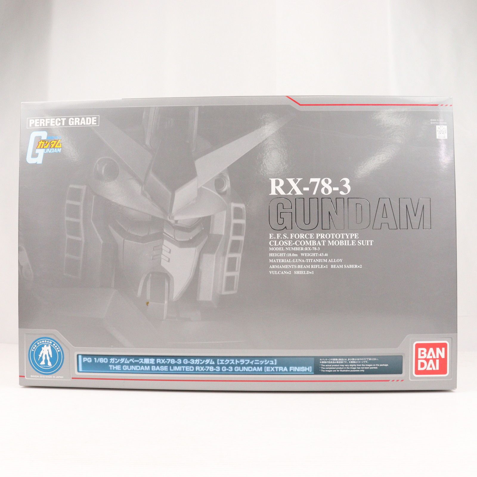 BANDAI - ガンダムベース限定 1/60 PG RX-78-3 G3ガンダム[エクストラフィニッシュ] 機動戦士ガンダム プラモデル(0228308) バンダイ ガンダムベース限定 1/60 PG RX-78-3 G3ガンダム[エクストラ