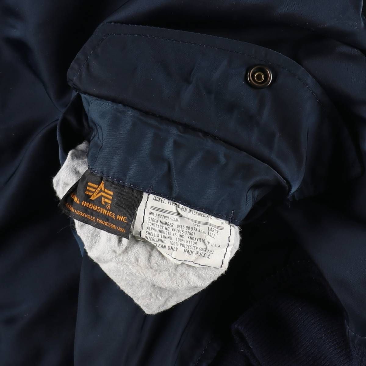 古着 90年代 民間品 アルファ ALPHA MA-1タイプ ミリタリー フライトジャケット USA製 メンズL相当 ヴィンテージ/evb010067
