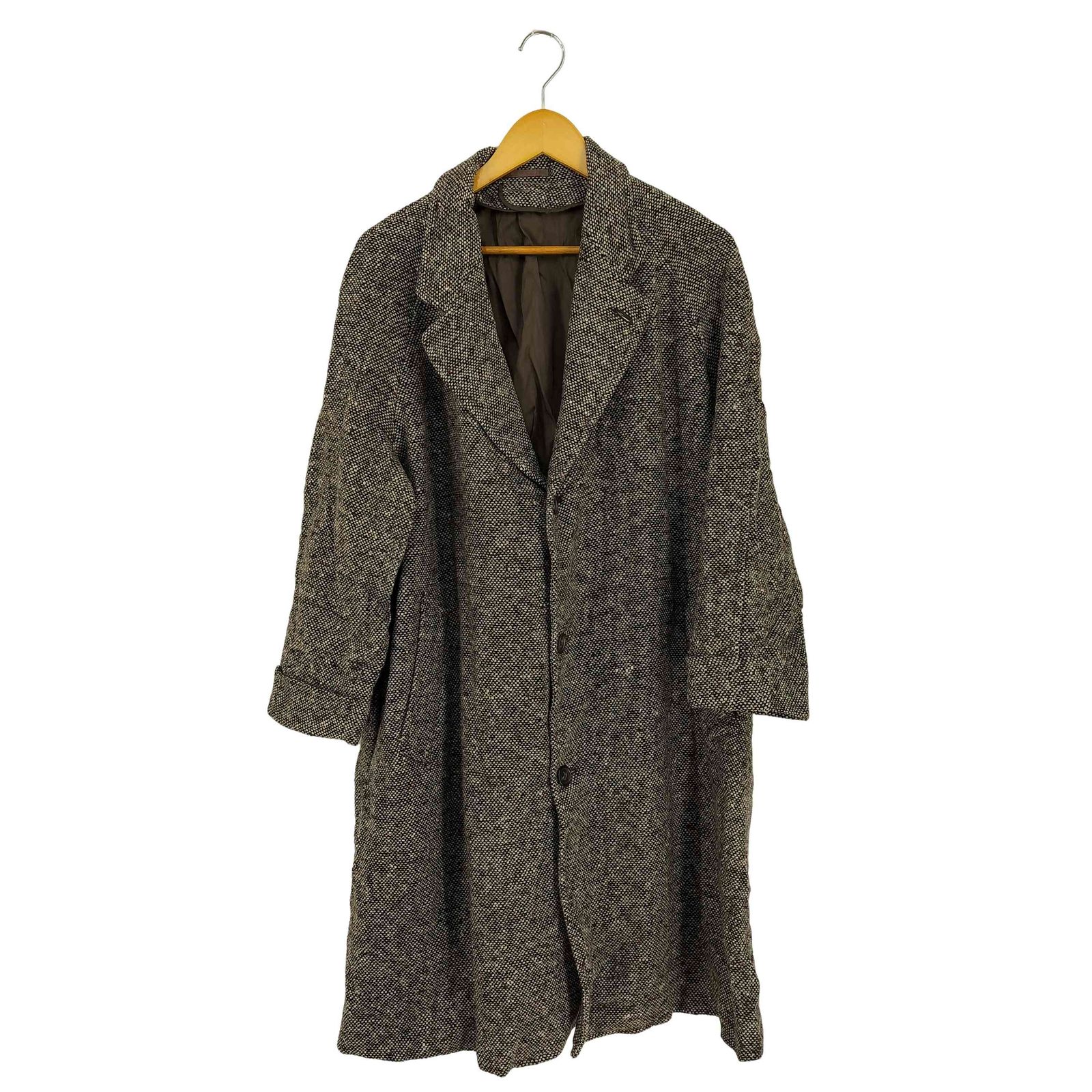 MEN'S BIGIグレー チェック柄 チェスターコート グレンチェックウール