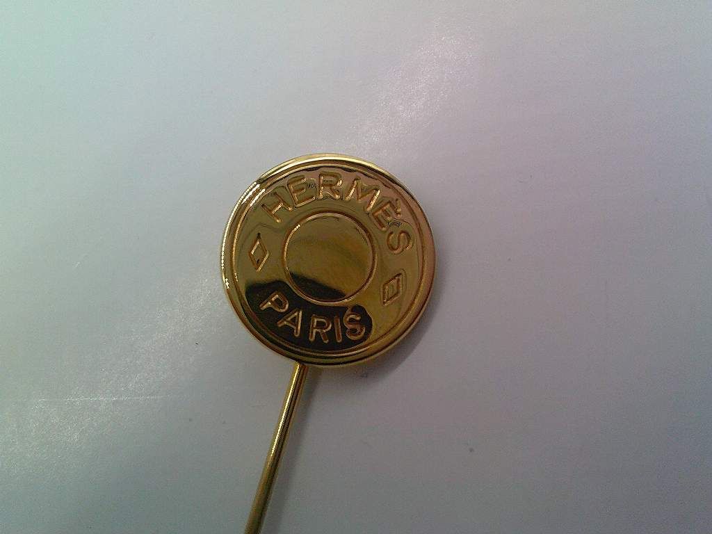 BJM2☆エルメス/HERMES セリエ ピンブローチ ハットピン ゴールド