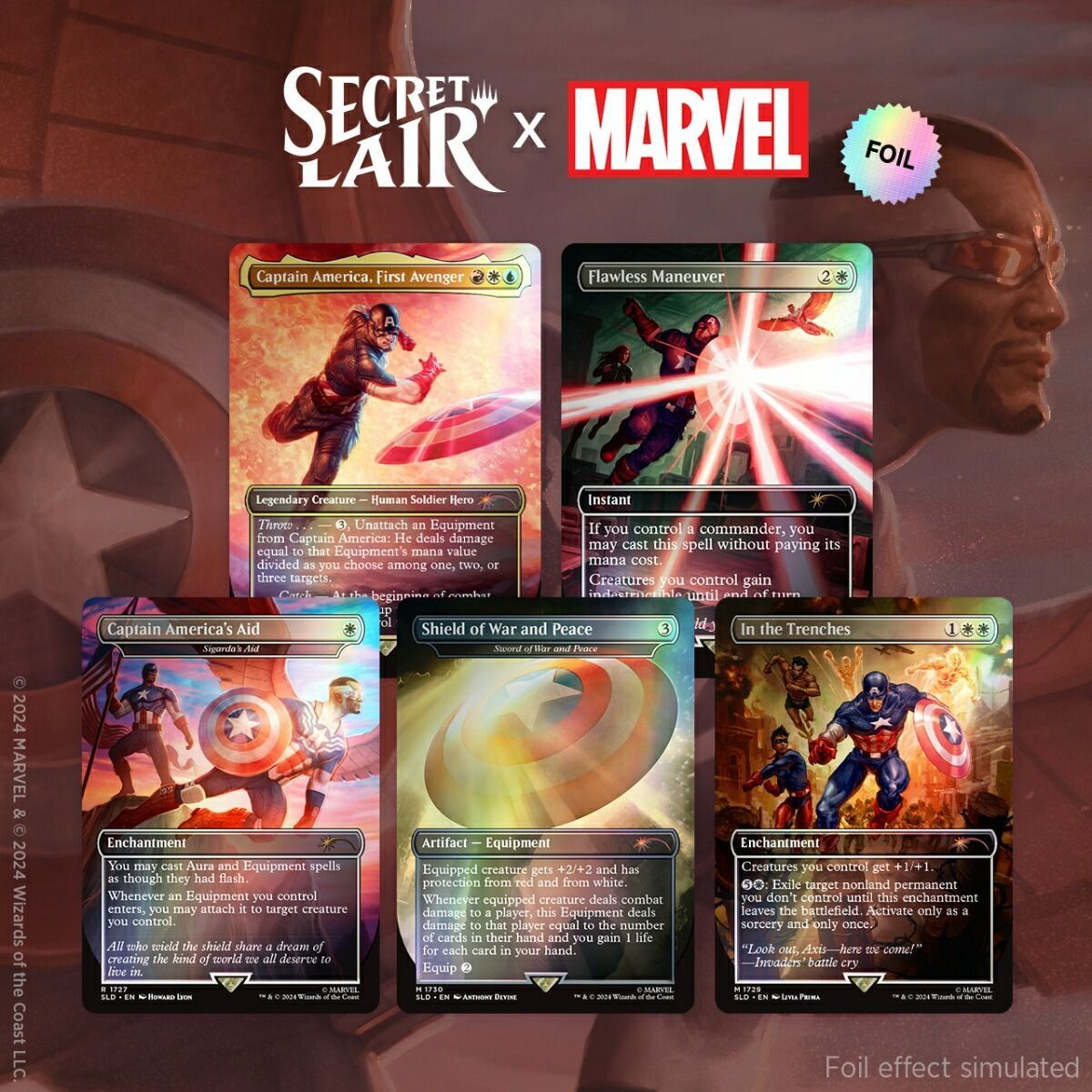 MTG Captain America RAINBOW FOIL Secret Lair x MARVEL
