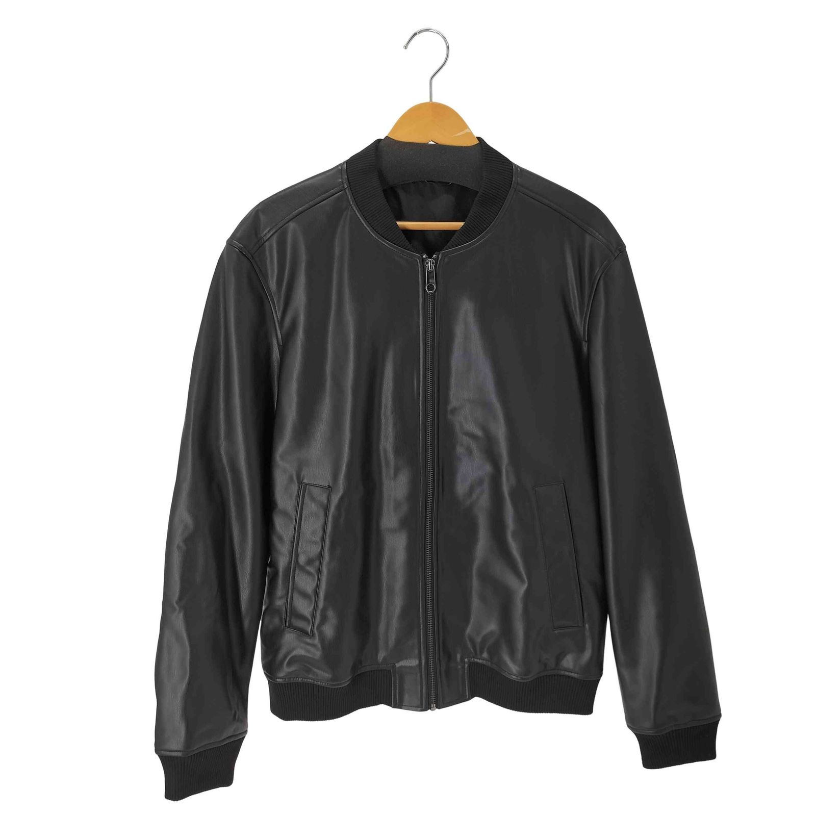 ザラ ZARA フェイクレザー ジップアップ ジャケット メンズ JPN：L