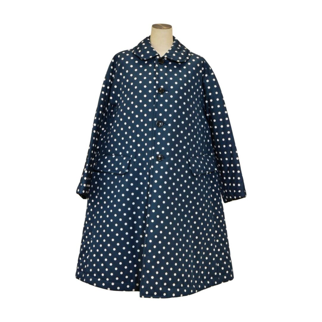 コムデギャルソン COMME des GARCONS COMME des コムコム W18C004 中綿 コート ステンカラー ドット 丸襟 レディース F-L8431