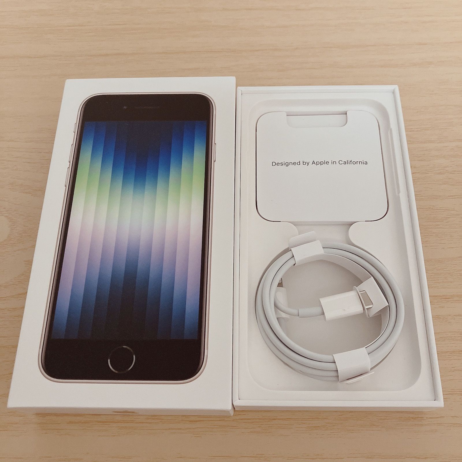 アップル iPhone SE 第3世代 64GB スターライト 標準セット 箱 - メルカリ