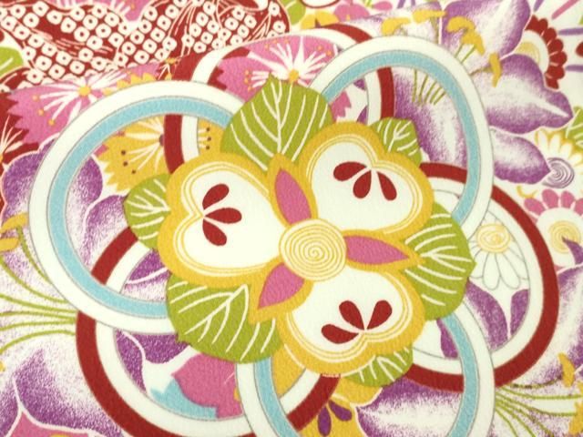 平和屋着物■極上　撫松庵　振袖　薬玉花文　洗える着物　逸品　DZAA6945kh5 平和屋着物□極上 撫松庵 振袖 薬玉花文 洗える着物 逸品 DZAA6945kh5