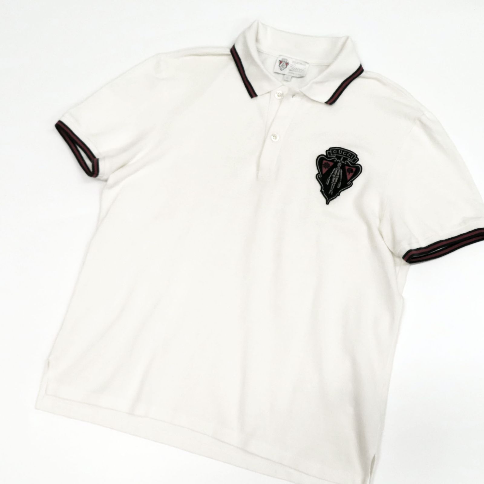 21900□美品 GUCCI チェーンパターン ポロシャツ bc11yt 24025 美品 GUCCI EQUESTRIAN グッチ シェリーライン ポーター
