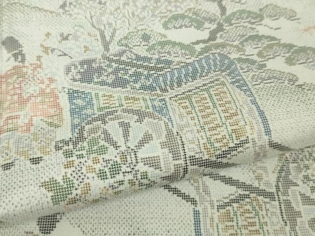 平和屋本店□極上 都喜ヱ門 本場大島紬 白大島 藤白泥 藤絹織物謹製  