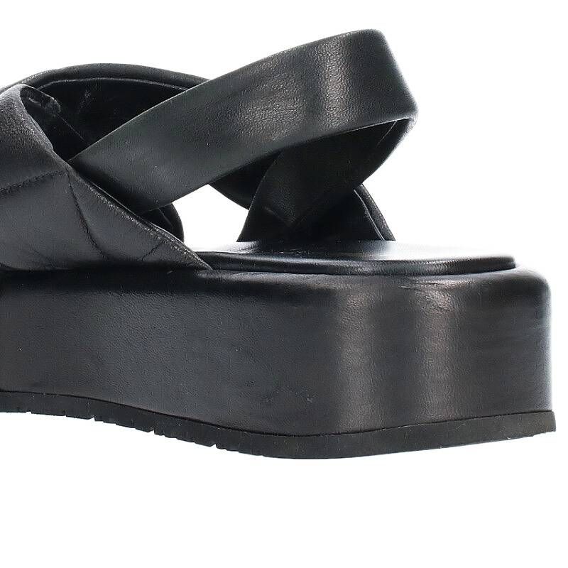 プラダ PRADA サンダル キルトナッパレザー フラットフォーム 1XZ749 プラダ PRADA サンダル キルトナッパレザー フラットフォーム