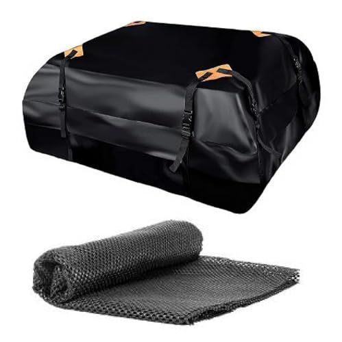 車用 ルーフボックス 大容量/425L 完全防水 PVC 600D ルーフレール 不要 折りたたみ式/コンパクト 収納 滑り止めシート付属 車内 スペース 節約 乗用車 SUV トラック アウトドア/キャンプ/登山/釣