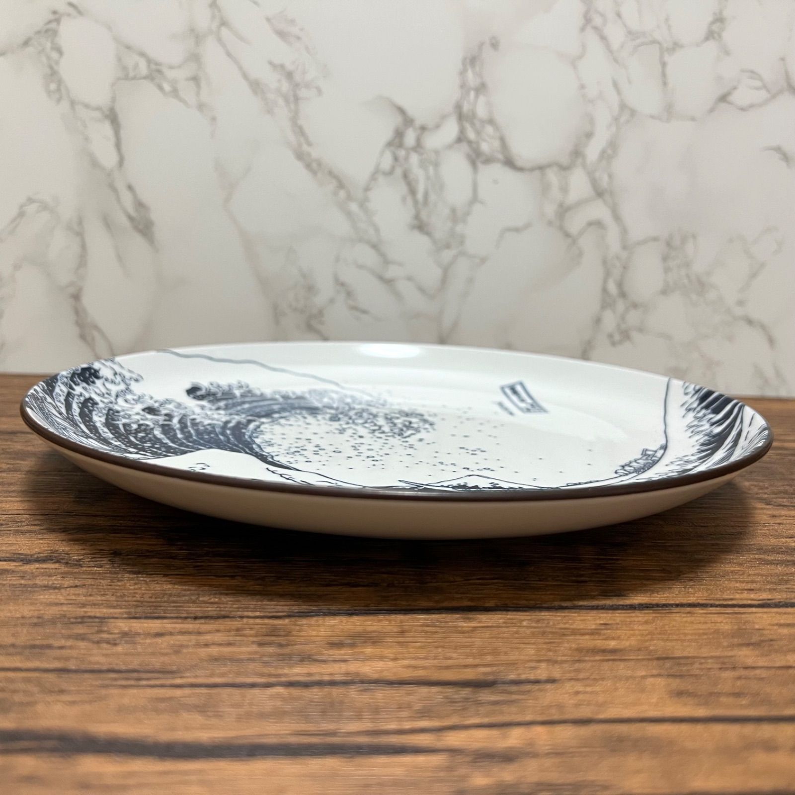 セール】【美濃焼】北斎 浮世絵 神奈川沖浪裏 富士 大皿 25cm Hokusai