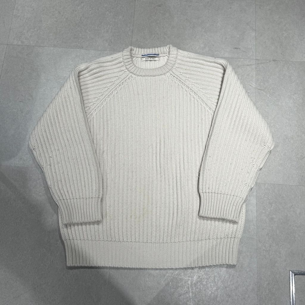 Crystaseya クリスタセヤ 23AW RAGLAN 3 YARN MAXI SWEATER ニット ホワイト size XL 表参道A05