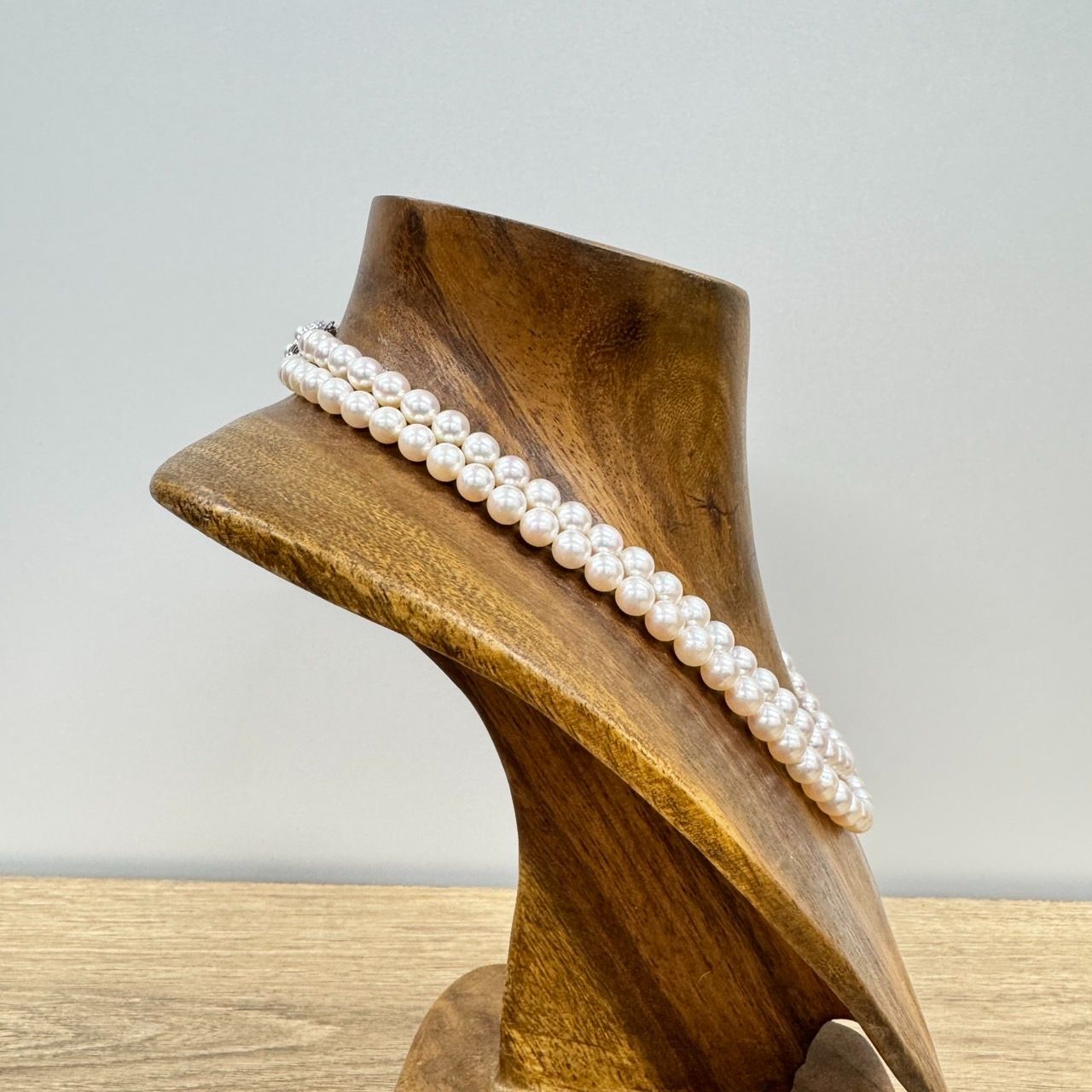 田崎真珠 Tasaki アコヤ真珠 2連 パールネックレス 6.5mm~6.8mm 田崎真珠 Tasaki アコヤ真珠 2連 パールネックレス 6.5mm~6.8mm