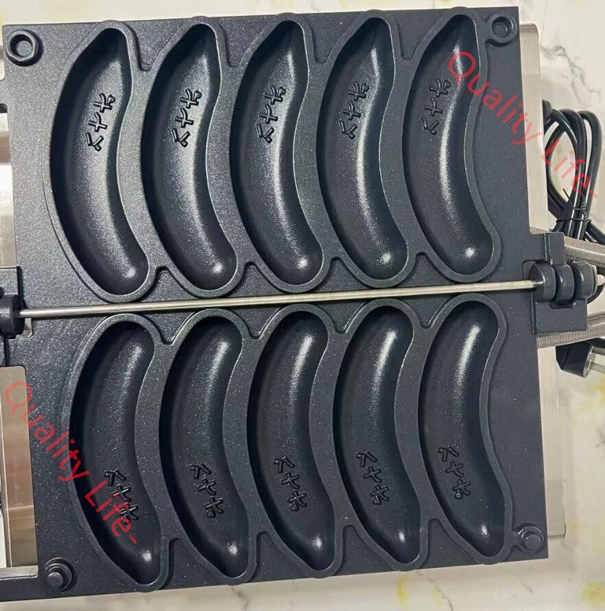 電気 バナナ型 焼き機 ワッフル メーカー 焼成取数5個 単相 100V バナナ焼き器|業務用|厨房機器