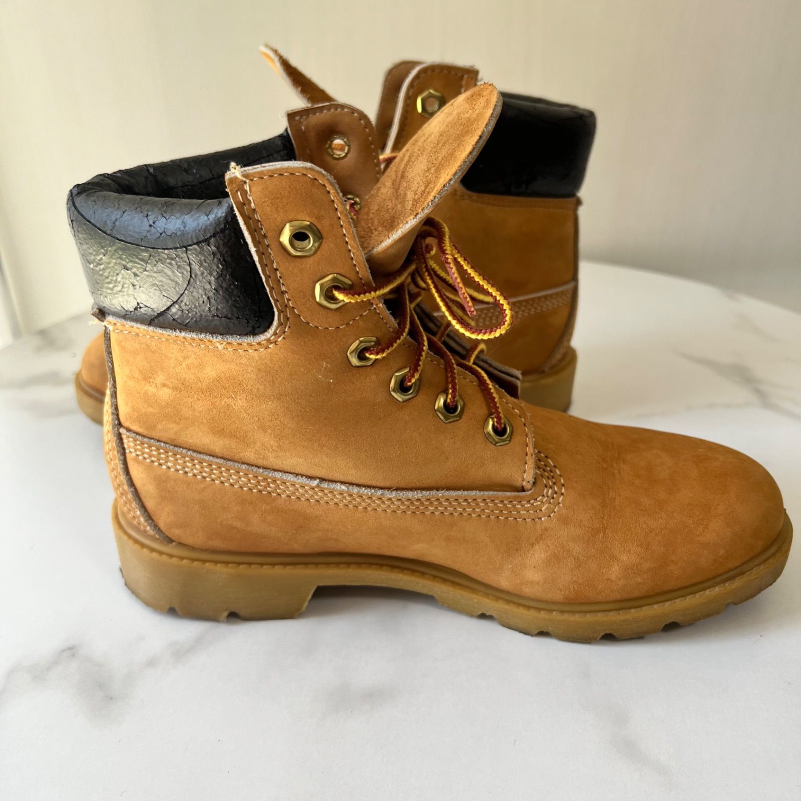 23.5㎝　ティンバーランド ベージュ ハイカット ワークブーツ Timberland 防水ワークブーツ ベージュ