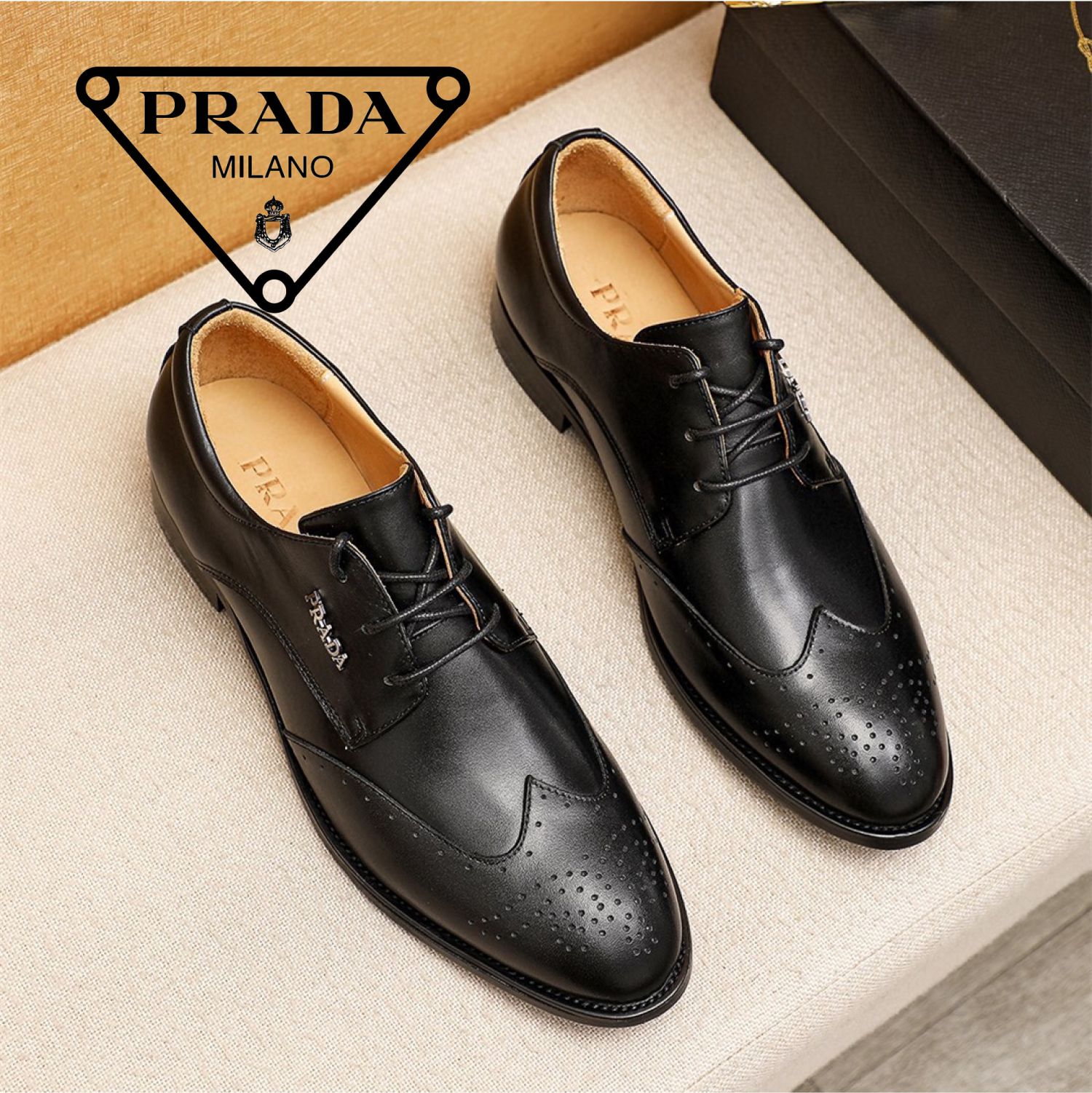 💖新品未使用👞プラダPRADA スタイリッシュな革で通気性があり軽やかなビジネスシューズ/2色オプション - メルカリ