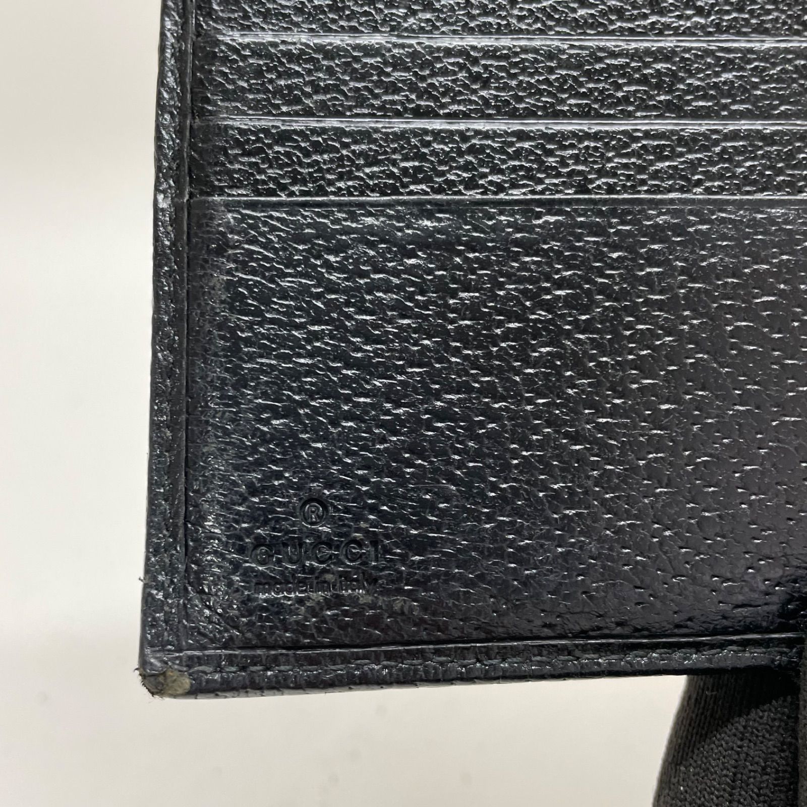 2287 GUCCI グッチ 折り財布 Wホック ブラック レザー シルバー