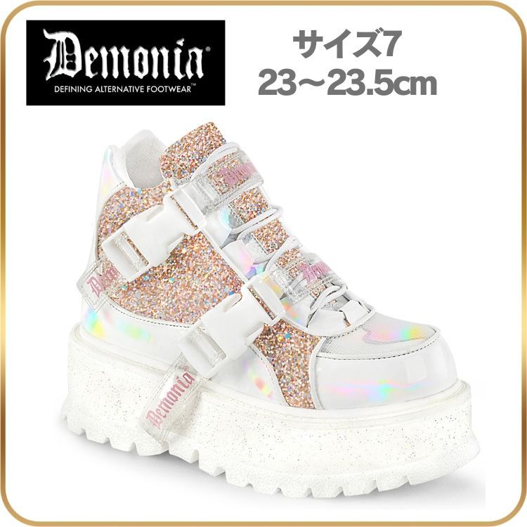 23 23.5 cm demonia デモニア スニーカー 厚底 ラバーソール 5cm 