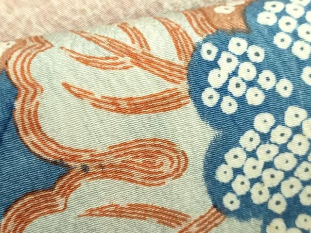 平和屋本店■極上　摺型友禅　京都　多ち花　九寸名古屋帯　微不貝に菊　逸品　DZAA5676kh5 平和屋本店□極上 摺型友禅 京都 多ち花 九寸名古屋帯 微不貝に菊 逸品