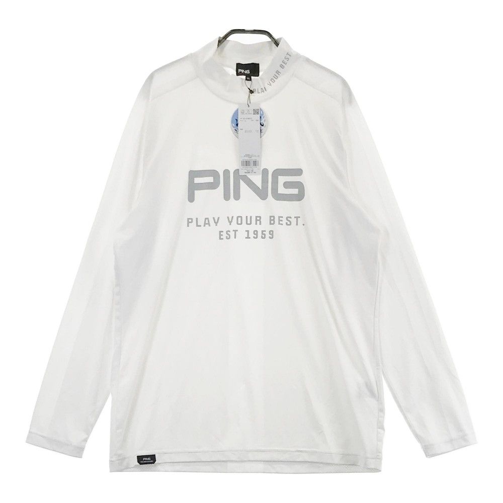 サイズ：LL PING ピン 2025年モデル ハイネック 長袖Tシャツ  グレー系 [240101428218] ゴルフウェア メンズ ストスト PING 【30％OFFセール】ハイネックシャツ メンズ ピン 2025 春夏
