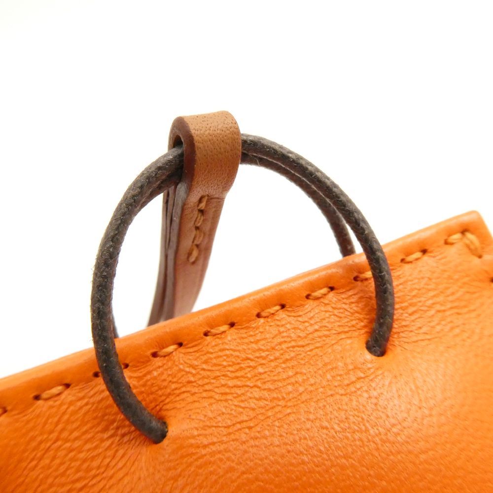 美品 HERMES エルメス サックオランジュ オレンジショッパー