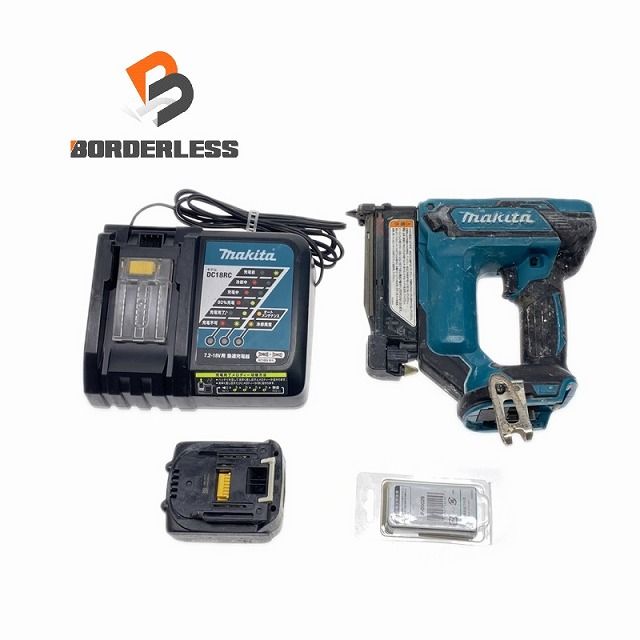 中古品makita マキタ 14.4V 充電式ピンタッカ PT352D バッテリー(14.4V 5.0Ah) 充電器付き 大工道具 ピンタッカー 88080