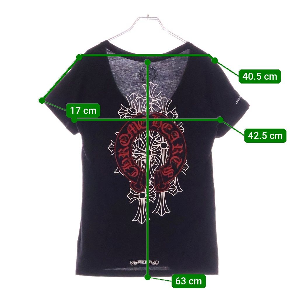 クロムハーツ　ホースシュー　USA製　ブラック Vネック　Tシャツ S ロゴ CHROME HEARTS クロムハーツ（原本無） 国内正規品 USA製