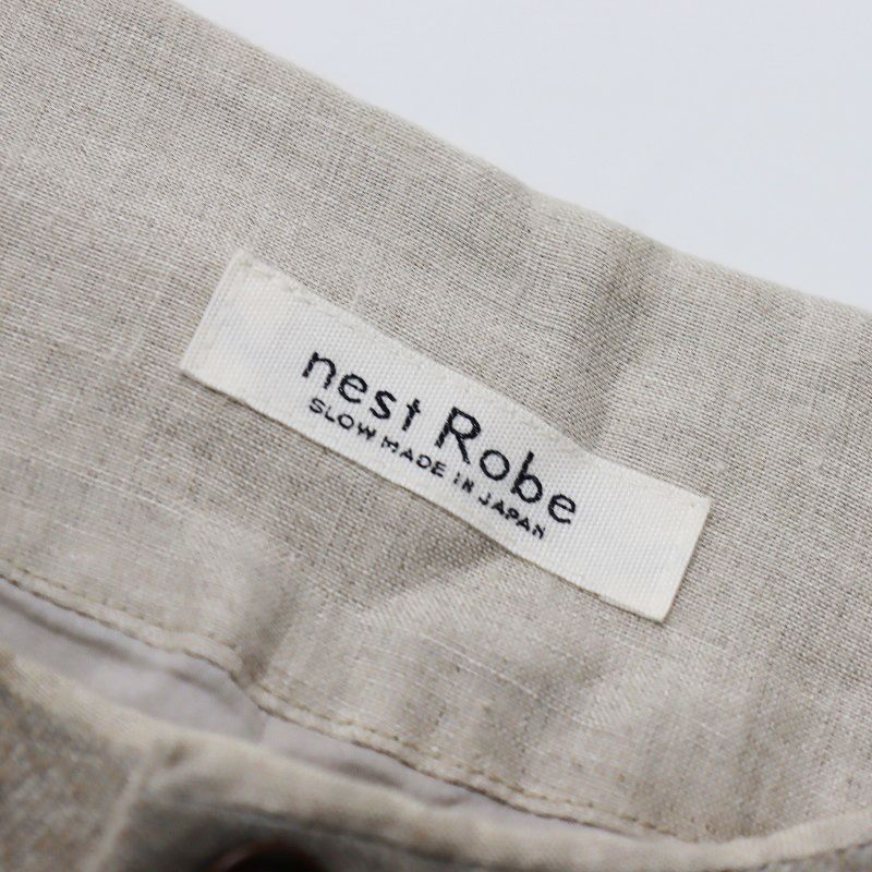 ネストローブ nest Robe ウールリネンテントラインコート F/グレー アウター ロング ノーカラー【2400013843249】