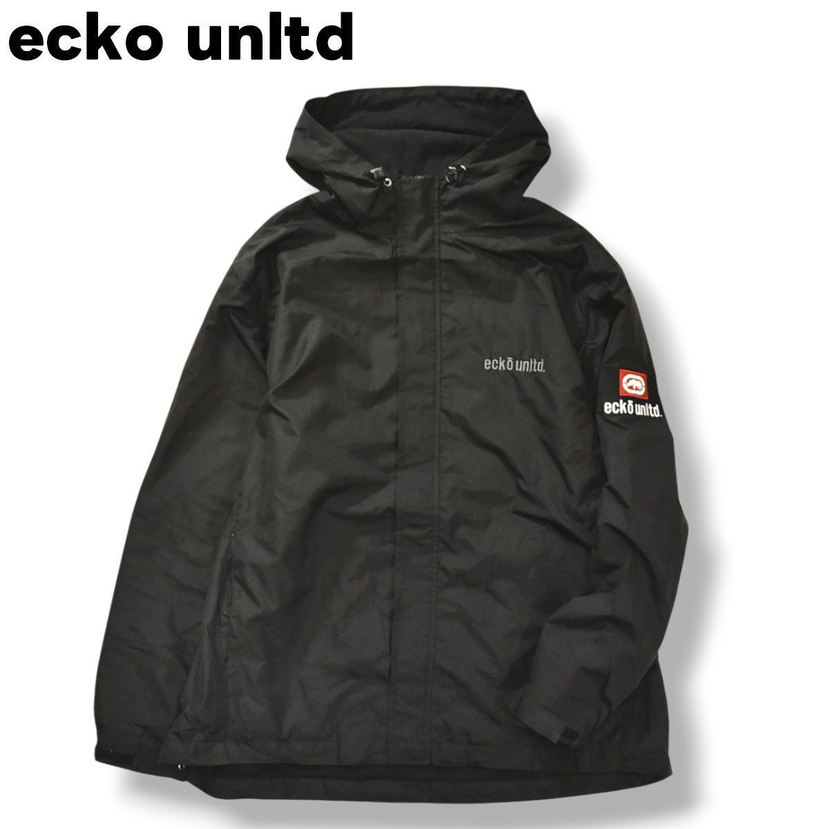【ビッグサイズ】  エコー アンリミテッド ecko unltd 裏起毛 ウィンド ジャケット パーカー 5L ブラック メンズ