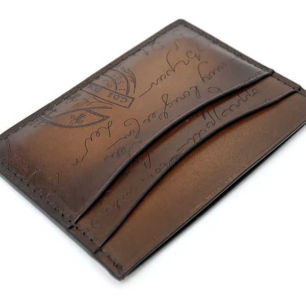 極美品】BERLUTI ベルルッティ カードケース カリグラフィ ブラウン 