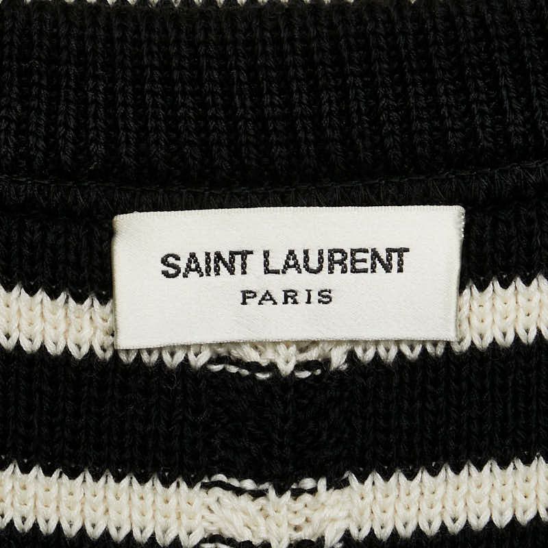 SAINT LAURENT - サンローラン ボーダー ニット サイズ：XS コットン レディース SAINT LAURENT 【1-0180861】 サンローラン ボーダー ニット サイズ：XS ホワイト ネイビー