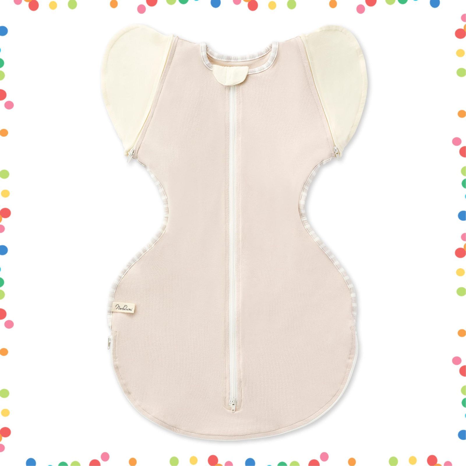 人気商品 綿96% 腕出しOK 伸縮生地 足元オープンで夜間オムツ替えラク 洗濯機 乾燥機OK 新生児用 足元オープン スワドル IHDI認証 冬 M字設計 秋 助産師の声から ねくるみ