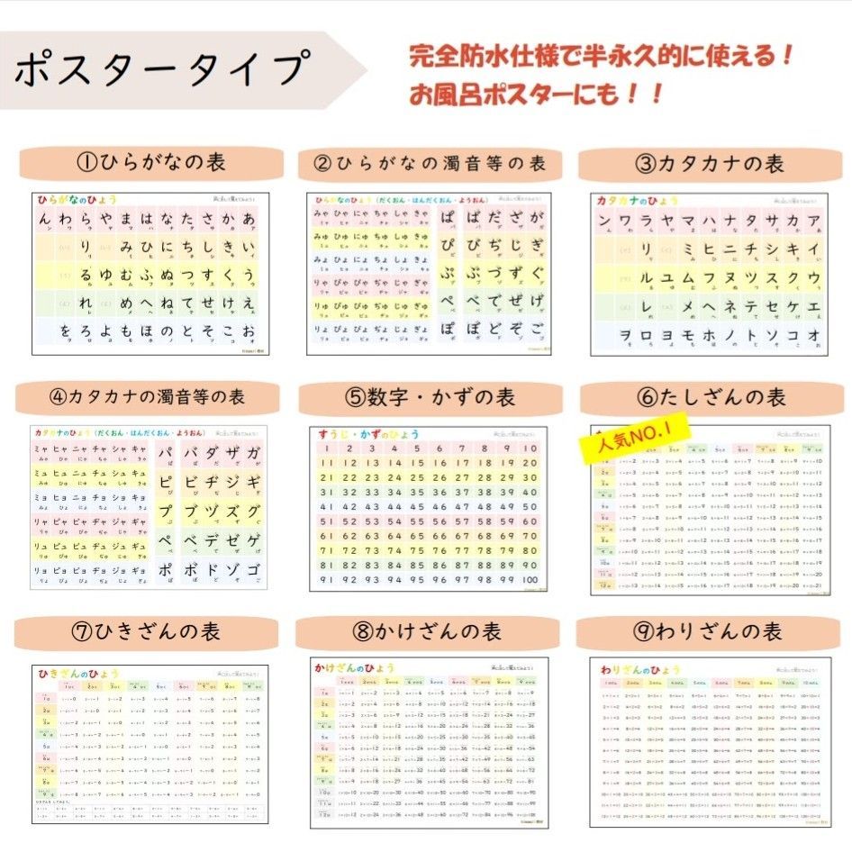 ひらがなの五十音表・あいうえお表】書き順・カタカナ表記付きで